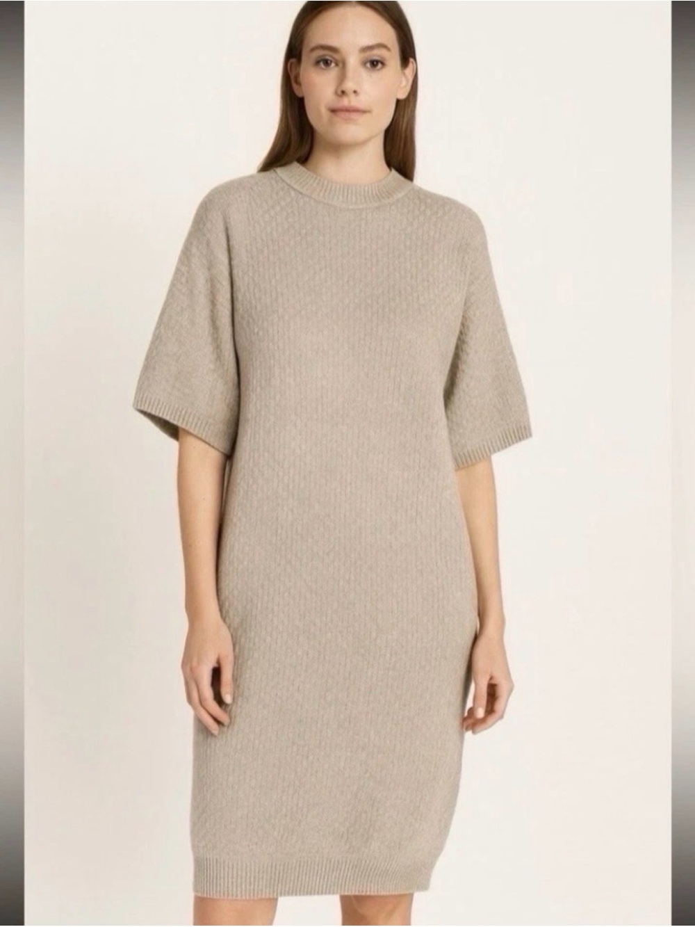 NWT Diarte Medium 100% Fine Merino Wool Knit Sweater Dress Scandi Minimalist